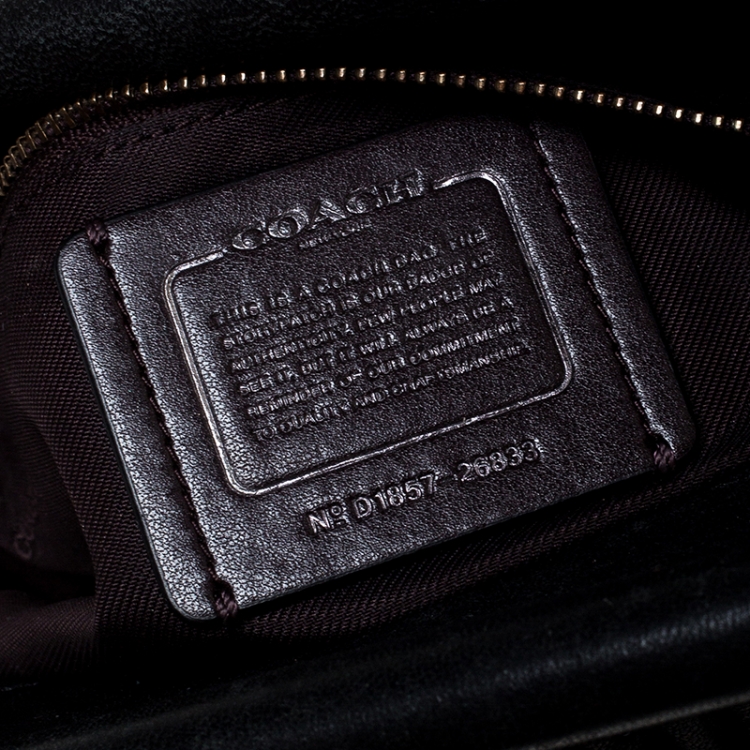 Pre Owned Coach Black Leather Beaded Grace Satchel 