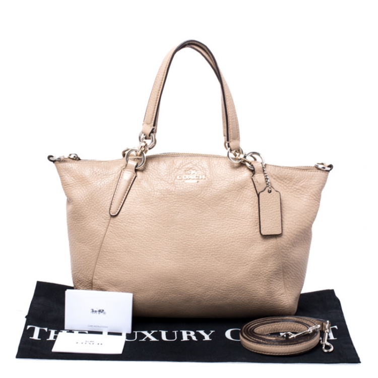 Pre Owned Coach Beige Leather Ava Satchel