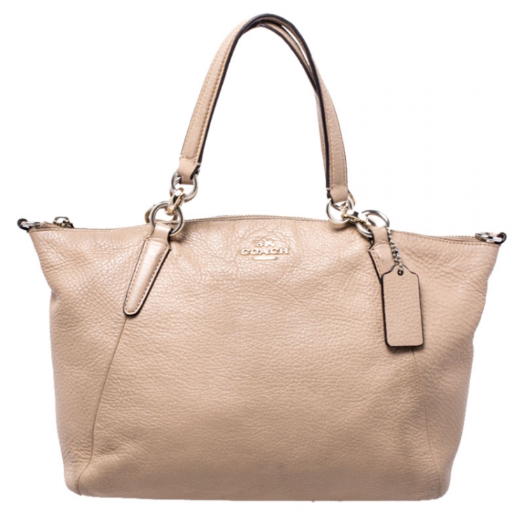 Pre Owned Coach Beige Leather Ava Satchel