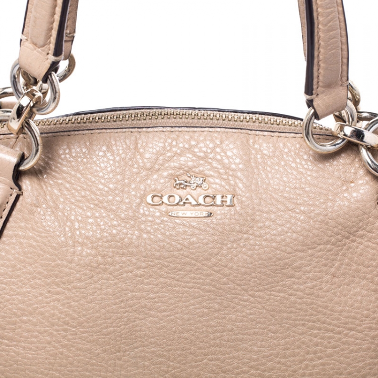 Pre Owned Coach Beige Leather Ava Satchel