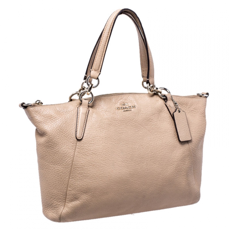 Pre Owned Coach Beige Leather Ava Satchel