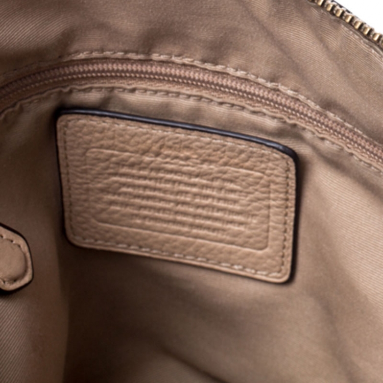 Pre Owned Coach Beige Leather Ava Satchel