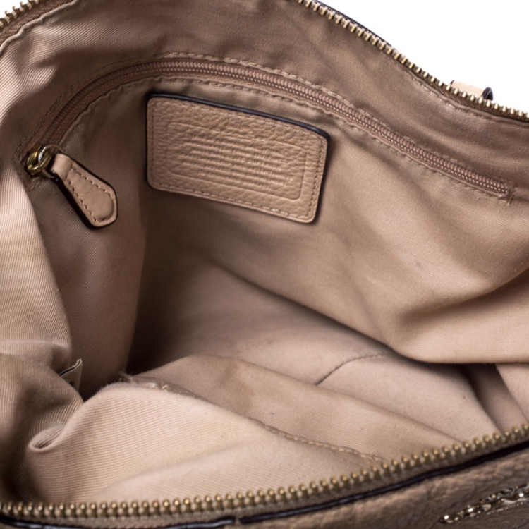 Pre Owned Coach Beige Leather Ava Satchel