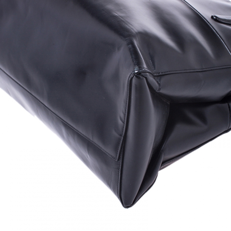 Pre Owned Coach Black Leather Borough Tote
