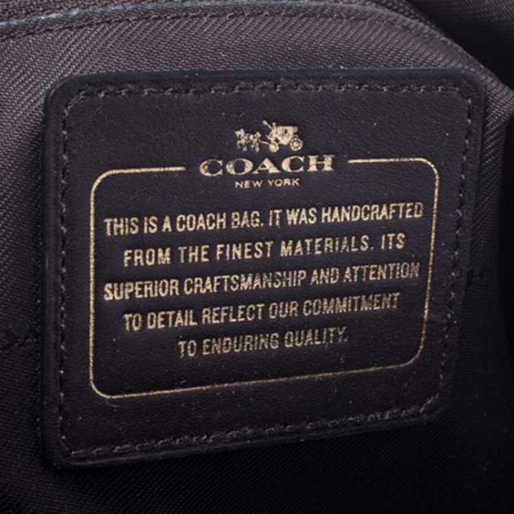 Pre Owned Coach Brown Signature Canvas And Leather Edie Satchel