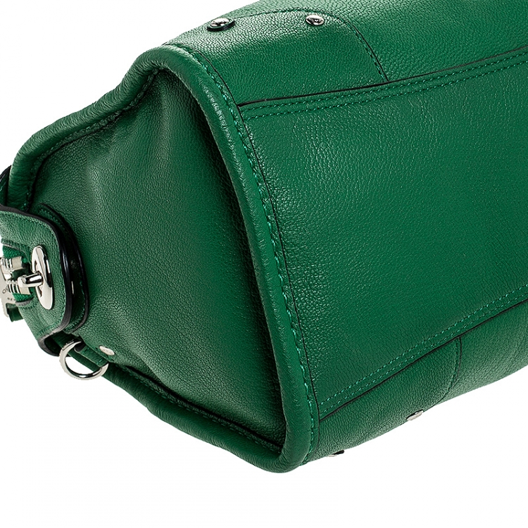 Pre Owned Coach Green Leather Mini Rhyder 33 Satchel