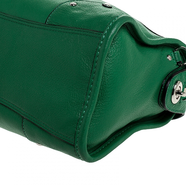 Pre Owned Coach Green Leather Mini Rhyder 33 Satchel