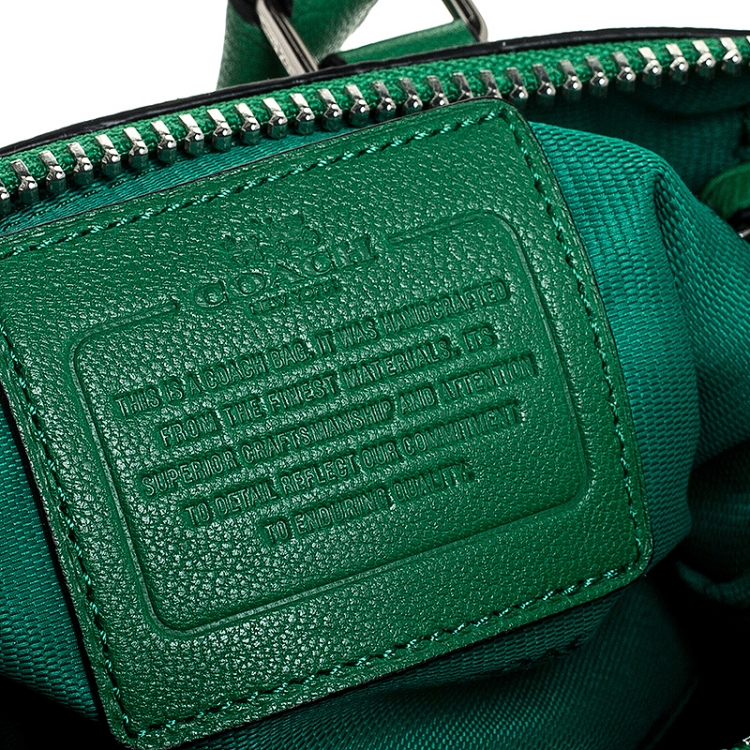 Pre Owned Coach Green Leather Mini Rhyder 33 Satchel