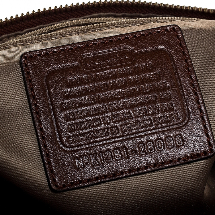 Pre Owned Coach Beige/Brown Signature Canvas and Leather Satchel