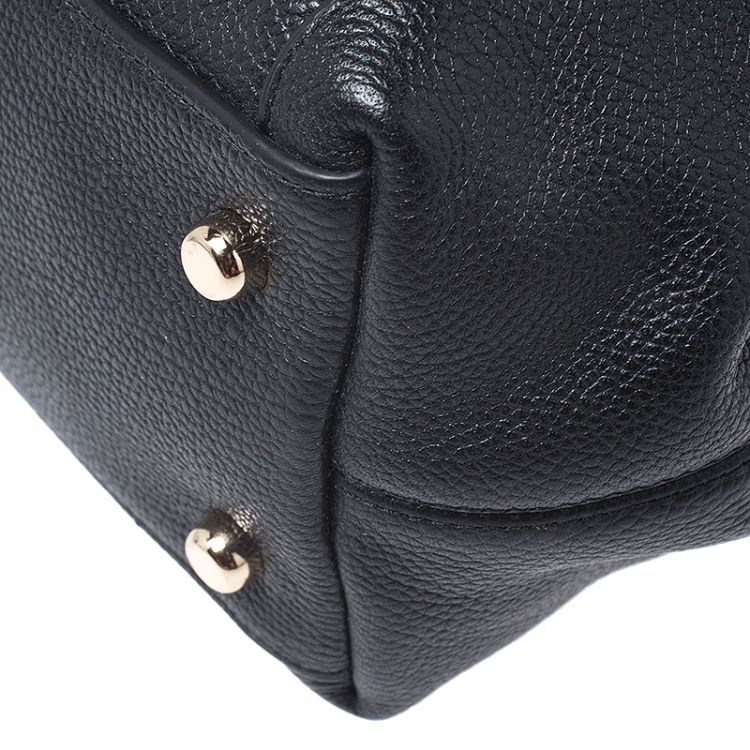 Pre Owned Coach Black Pebbled Leather Edie 31 Shoulder Bag