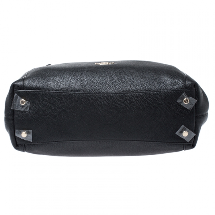 Pre Owned Coach Black Pebbled Leather Edie 31 Shoulder Bag