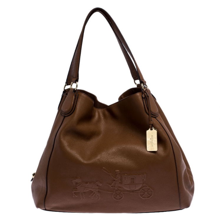 Pre Owned Coach Brown Leather Edie Shoulder Bag