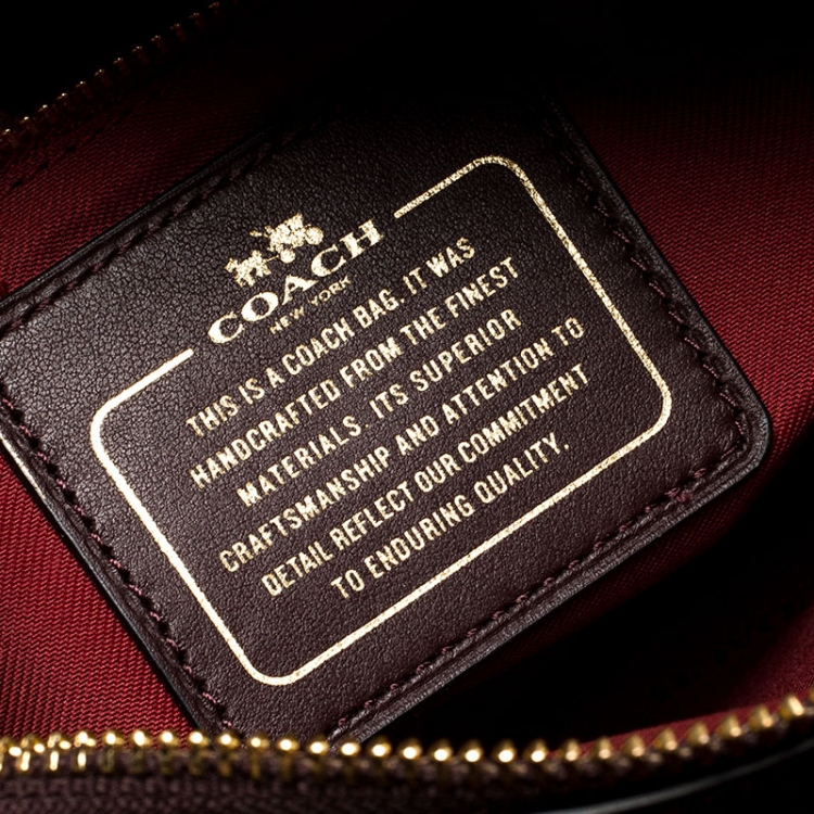Pre Owned Coach Maroon Leather Brooklyn Carryall Satchel