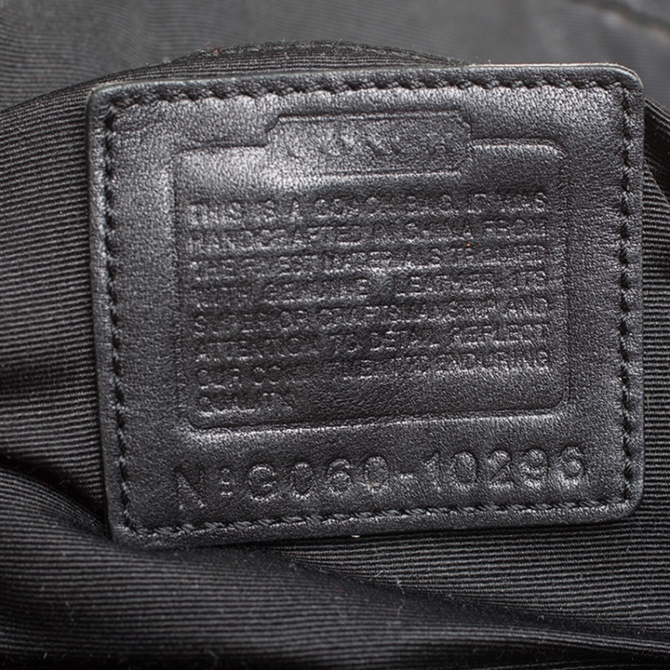 Pre Owned Coach Black Signature Canvas Small C Logo Hobo