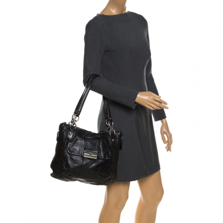 Pre Owned Coach Black Leather Kristin Shoulder Bag