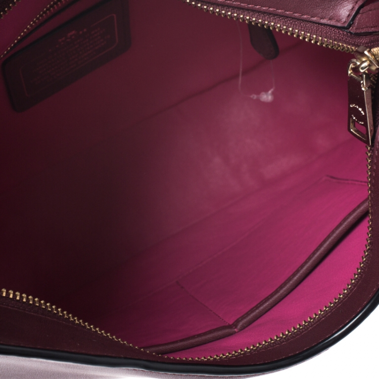 Pre Owned Coach Burgundy Leather Nomad Hobo 