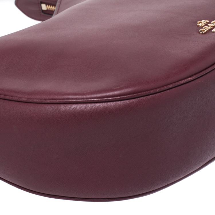 Pre Owned Coach Burgundy Leather Nomad Hobo 