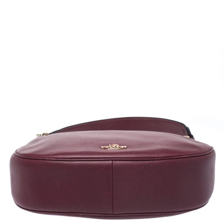 Pre Owned Coach Burgundy Leather Nomad Hobo 