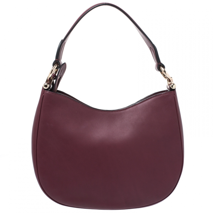 Pre Owned Coach Burgundy Leather Nomad Hobo 