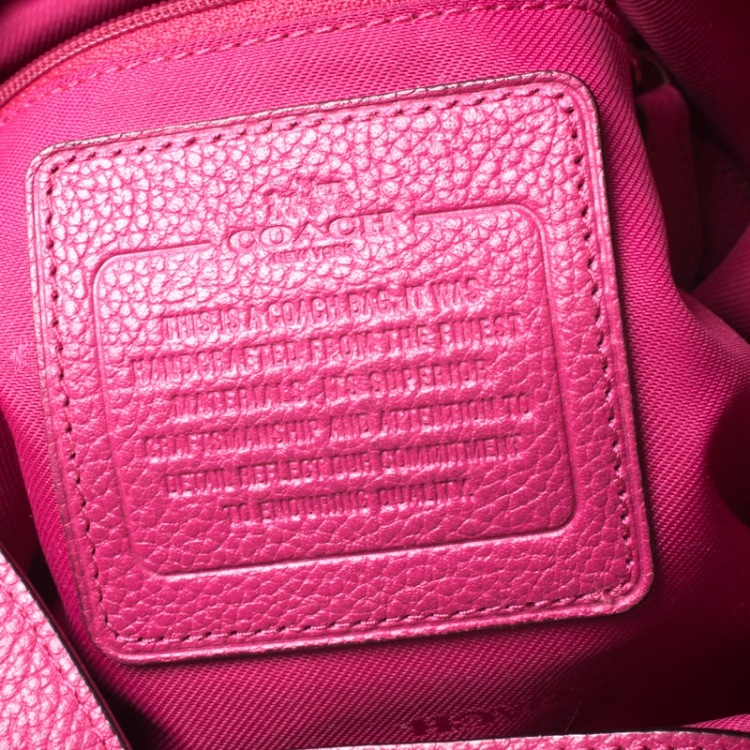 Pre Owned Coach Fuchsia Leather Edie Shoulder Bag