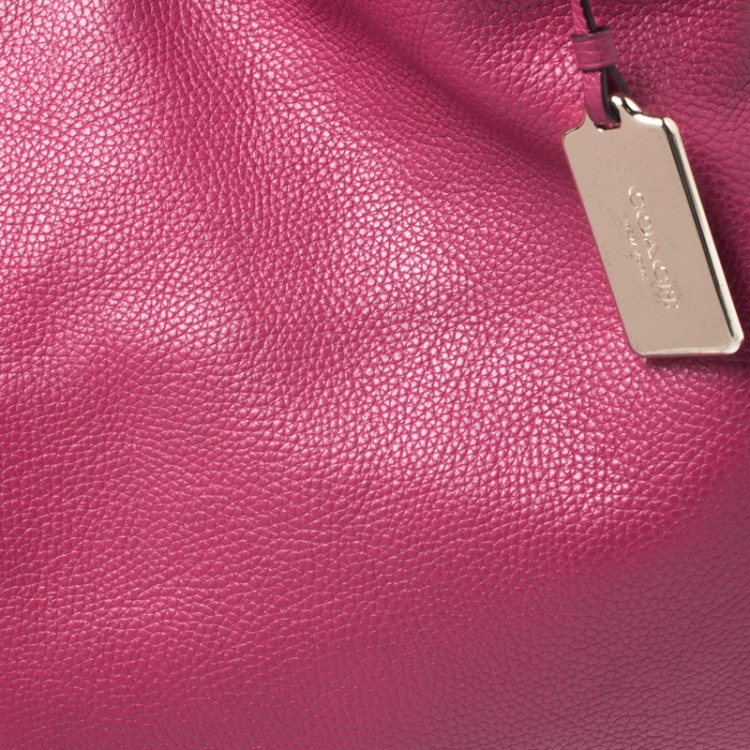 Pre Owned Coach Fuchsia Leather Edie Shoulder Bag