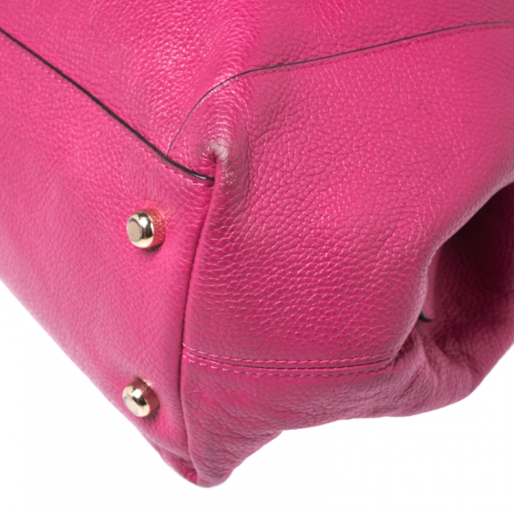 Pre Owned Coach Fuchsia Leather Edie Shoulder Bag
