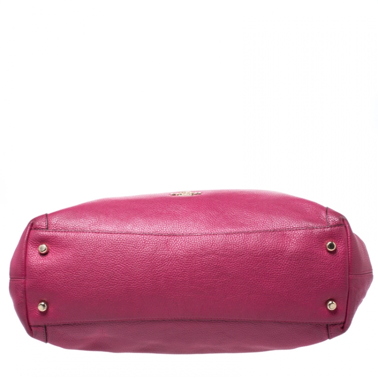 Pre Owned Coach Fuchsia Leather Edie Shoulder Bag