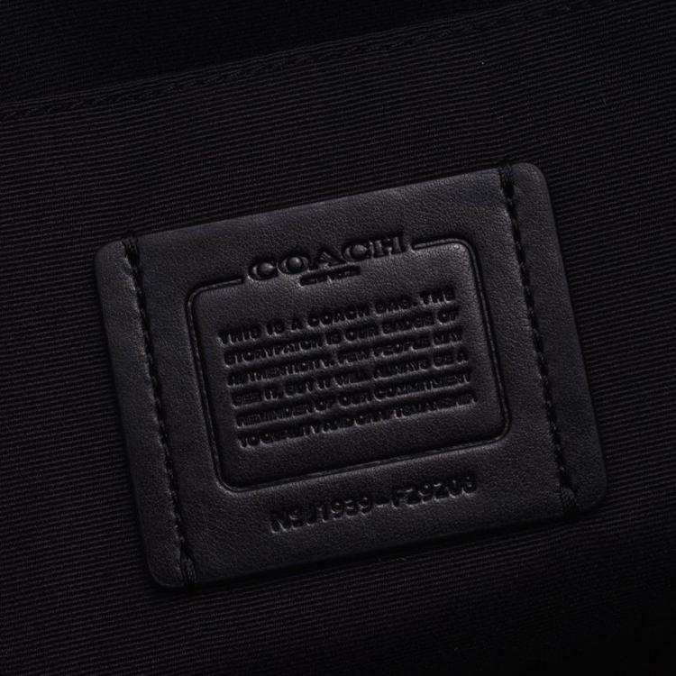 Pre Owned Coach Black/Gray Signature Canvas Tote