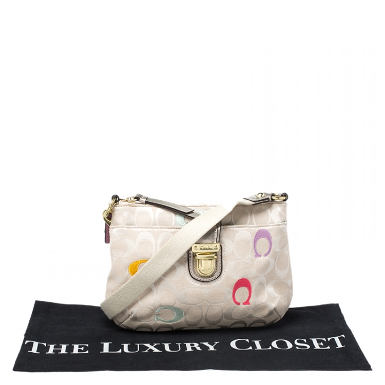 Pre Owned Coach Multicolor Canvas Swingpack Crossbody Bag