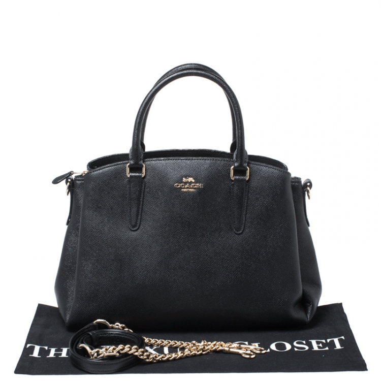 مملوكة مسبقًا Coach Black Leather Small Christie Carryall Satchel
