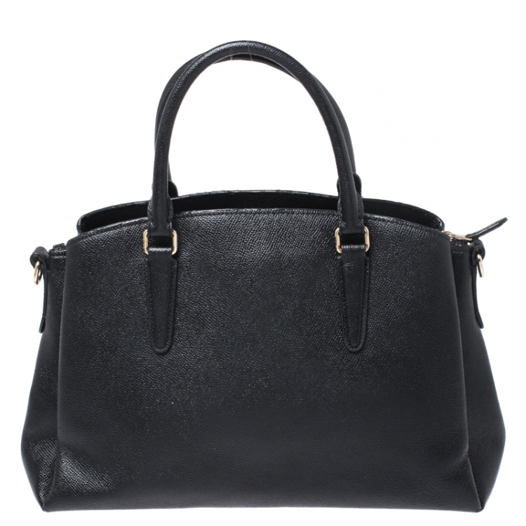 مملوكة مسبقًا Coach Black Leather Small Christie Carryall Satchel