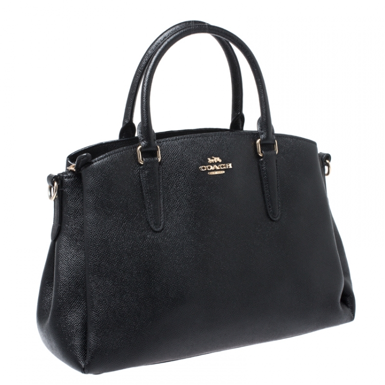 مملوكة مسبقًا Coach Black Leather Small Christie Carryall Satchel
