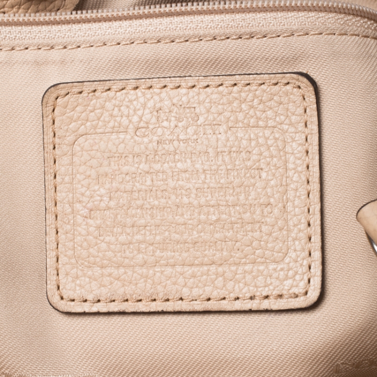 Pre Owned Coach Beige Leather Edie Shoulder Bag