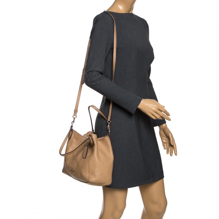 Pre Owned Coach Beige Leather Edie Shoulder Bag