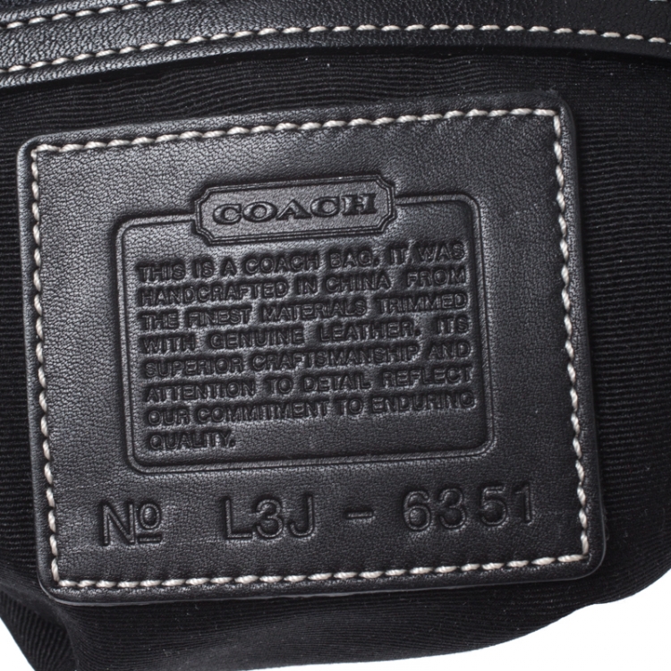 Pre Owned Coach Black Signature Canvas and Leather Soho Hobo