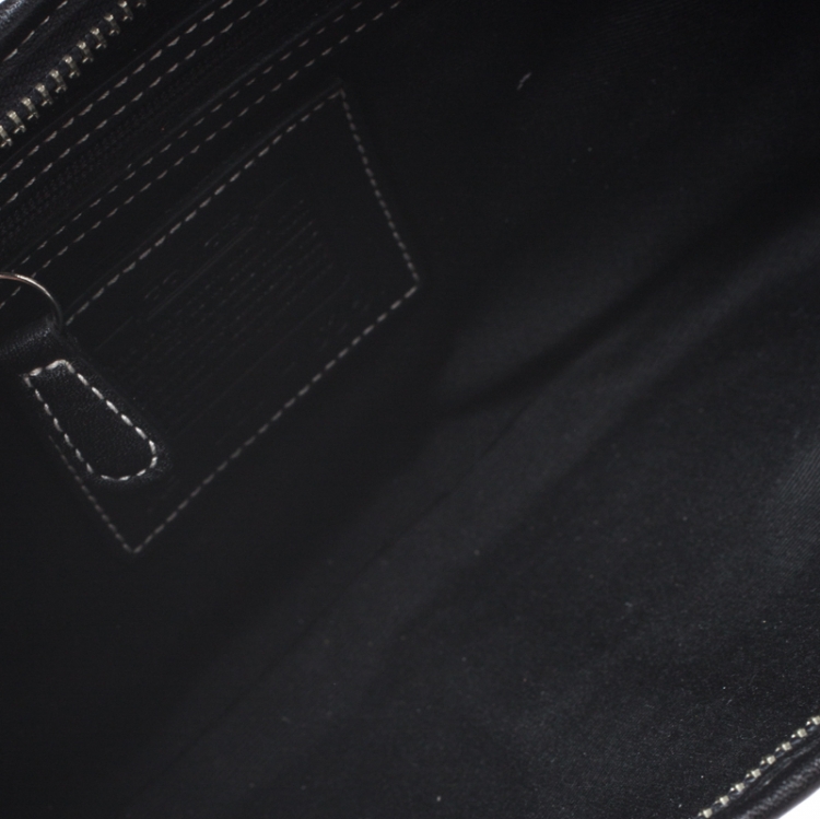 Pre Owned Coach Black Signature Canvas and Leather Soho Hobo