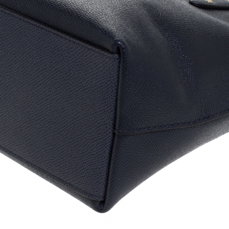 Pre Owned Coach Midnight Blue Leather Mini City Zip Tote