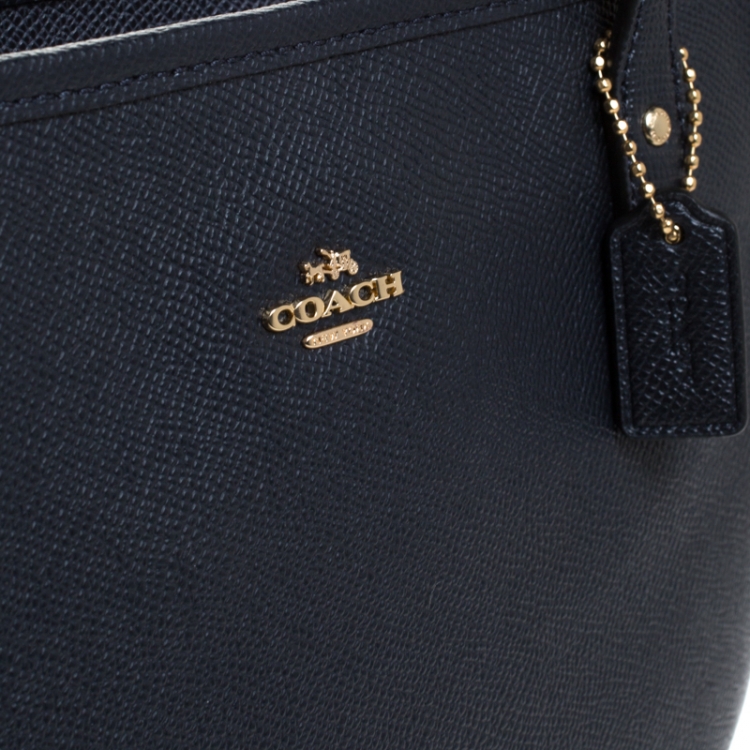 Pre Owned Coach Midnight Blue Leather Mini City Zip Tote