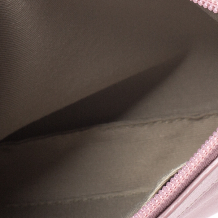 Pre Owned Coach Pink Leather Small Wristlet Clutch 