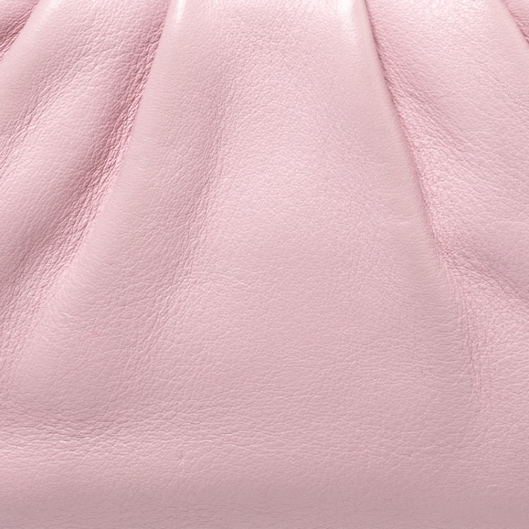 Pre Owned Coach Pink Leather Small Wristlet Clutch 