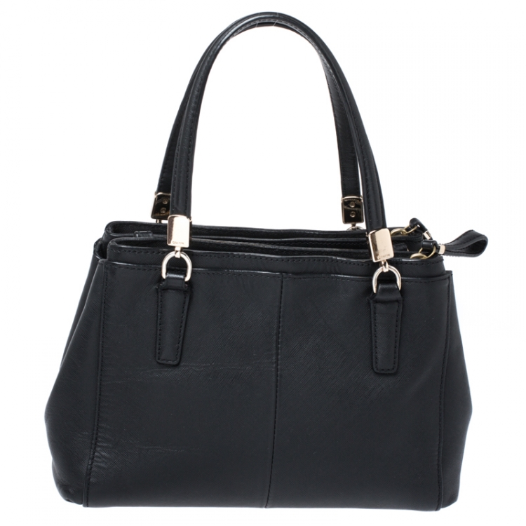 Pre Owned Coach Black Leather Christie Caryall Tote 