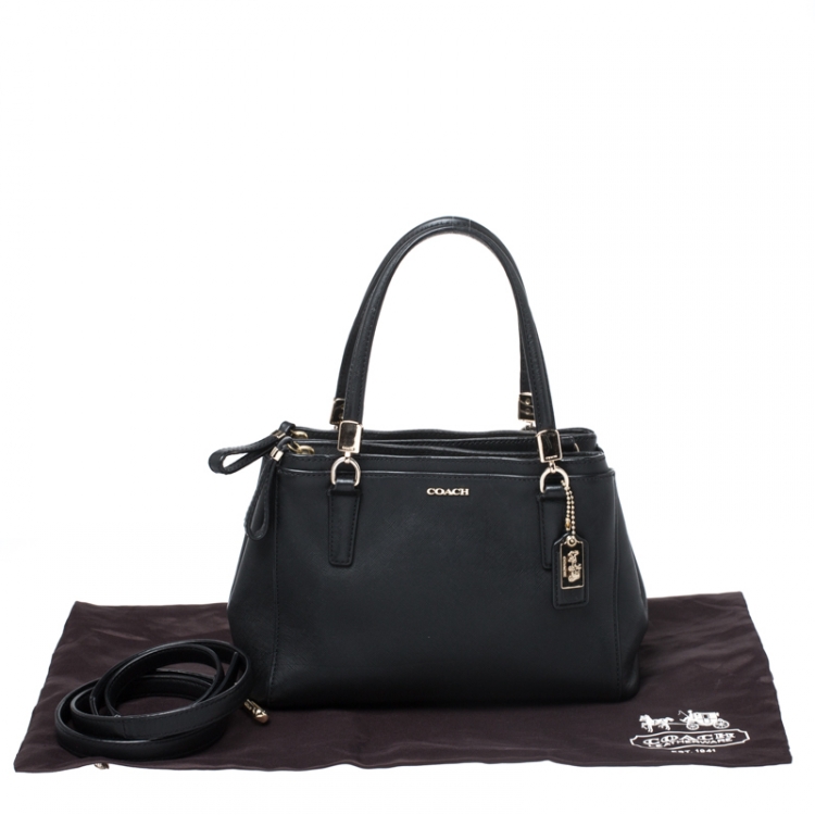 Pre Owned Coach Black Leather Christie Caryall Tote 