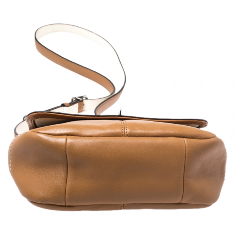 Pre Owned Coach Multicolor Leather Turnlock Flap Crossbody Bag