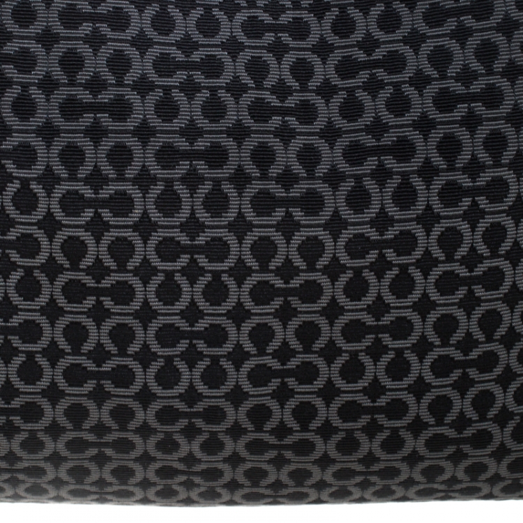 Pre Owned Coach Black OP Art Fabric and Leather Madisson Needlepoint Hobo