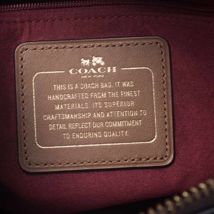 Pre Owned Coach Burgundy Patent Leather Sierra Satchel  