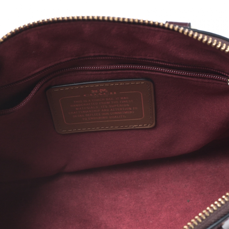 Pre Owned Coach Burgundy Patent Leather Sierra Satchel  