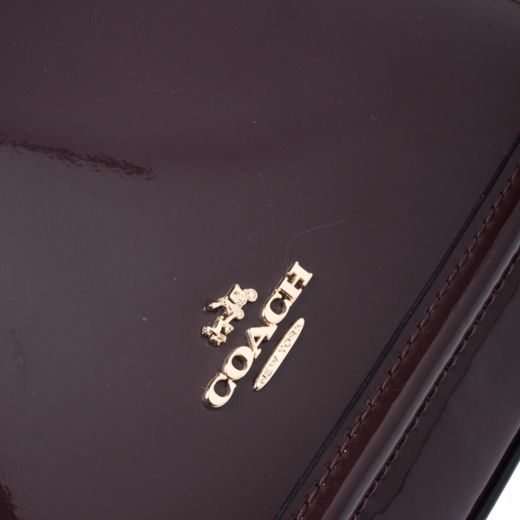 Pre Owned Coach Burgundy Patent Leather Sierra Satchel  