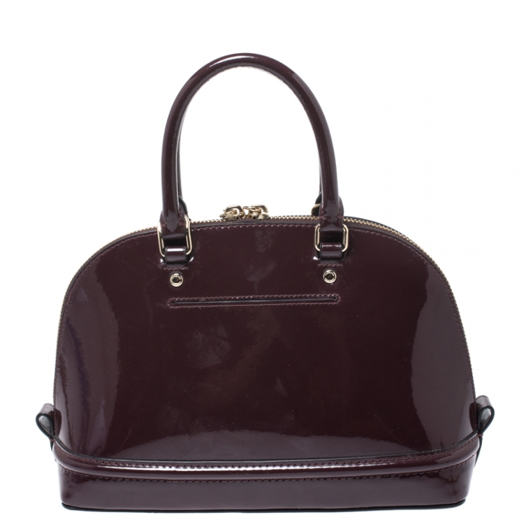 Pre Owned Coach Burgundy Patent Leather Sierra Satchel  