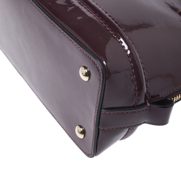 Pre Owned Coach Burgundy Patent Leather Sierra Satchel  