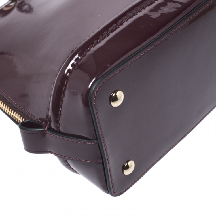Pre Owned Coach Burgundy Patent Leather Sierra Satchel  